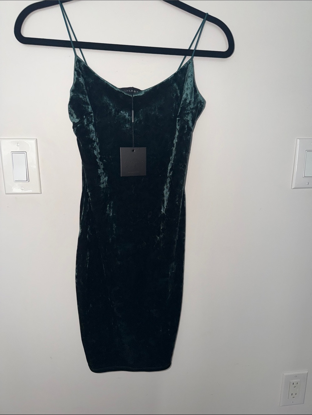 JLUXLABEL Emerald Velvet Slip Mini Dress